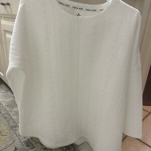 Tuckernuck Sport white textured crew neck pullover